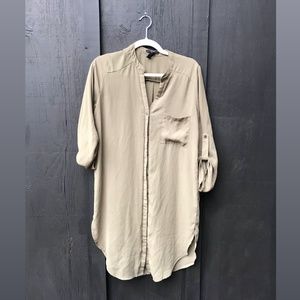 tunic button up long sleeve dress